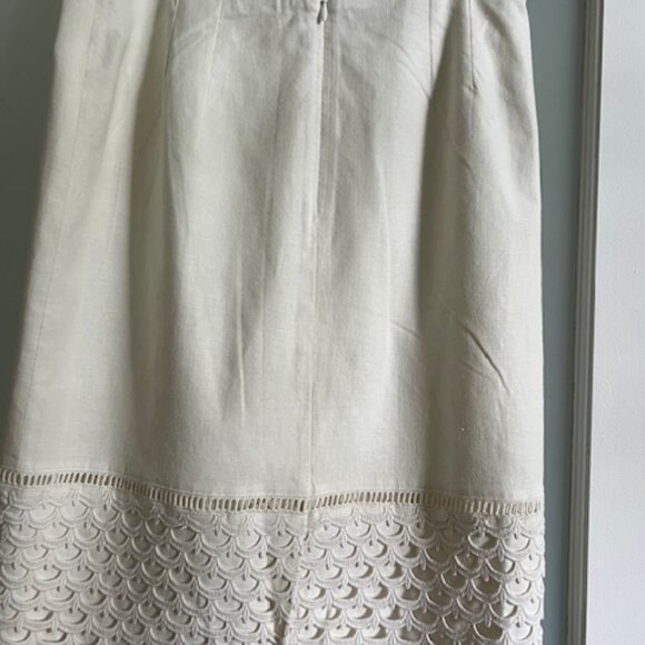 Ann Taylor White Linen Skirt Size 8 - Picture 3 of 3